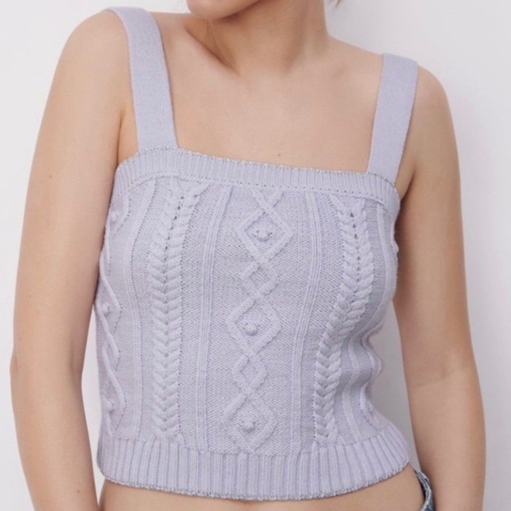 Zara knit sweater tank purple